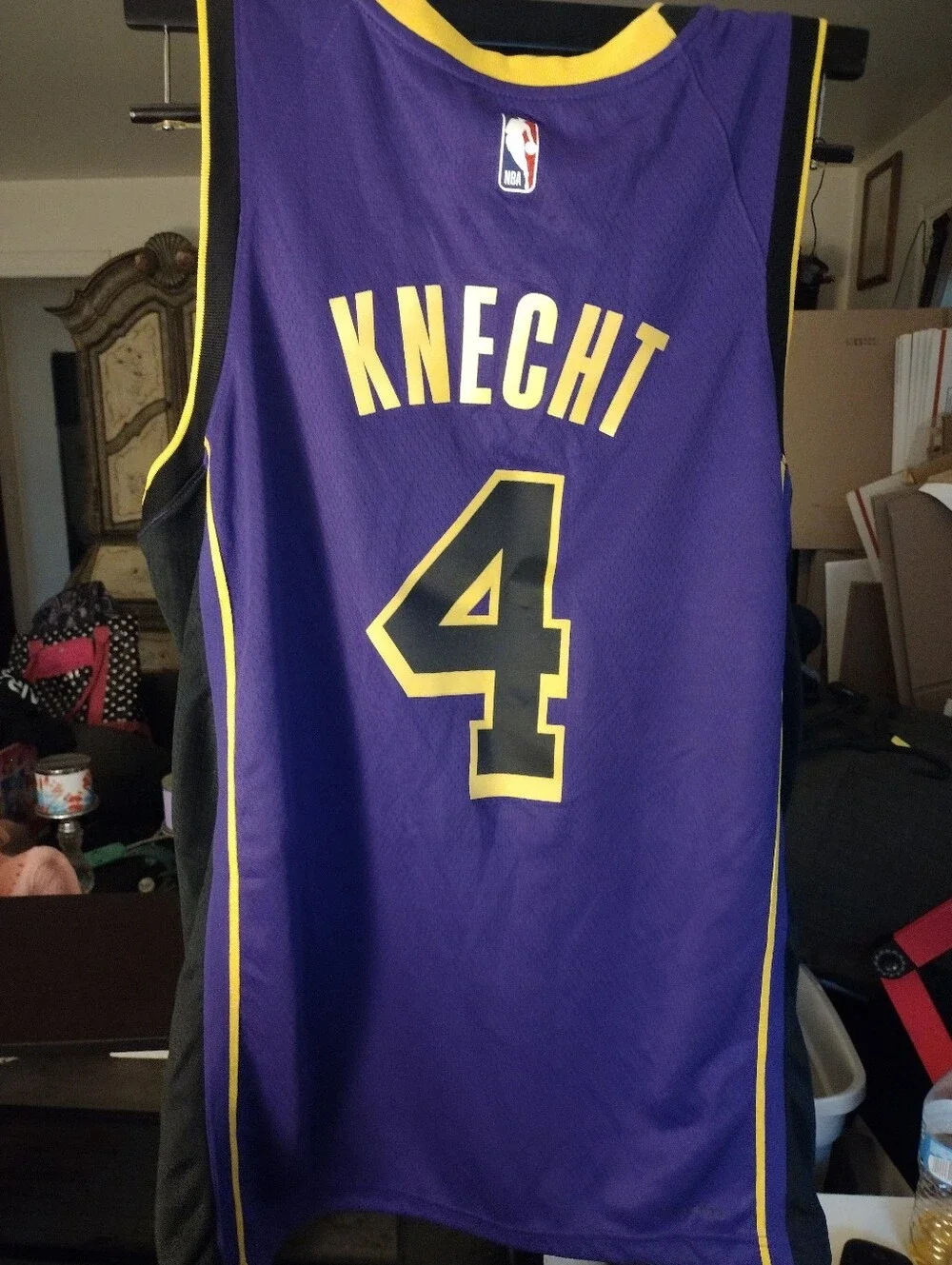 NWT Los Angeles Lakers #4 Dalton Knecht Purple Basketball Jersey by Jordan Large
